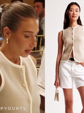 A&F Creme & Tan Vest